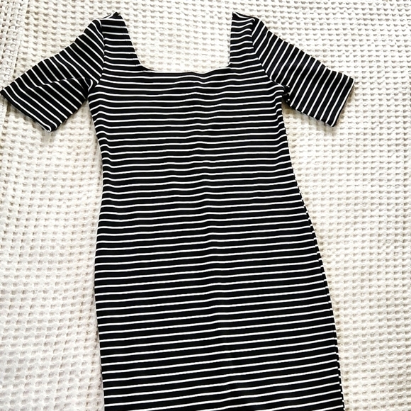 Bodycon striped dress size L Concert Date Night Party Y2K Blokecore - Picture 1 of 5